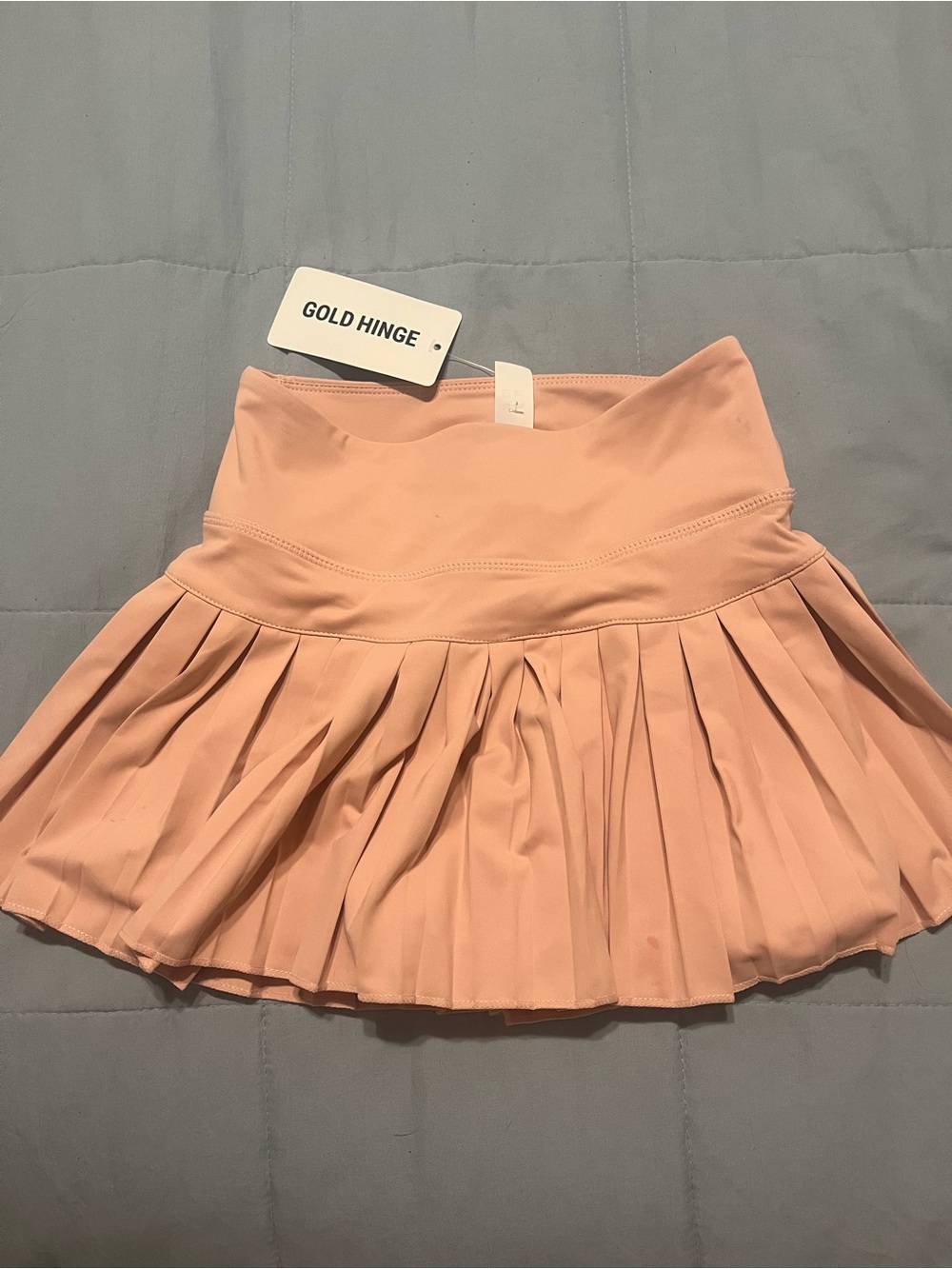 Gold Hinge Women's Pleated Skater Skirt - Soft Blush Pink